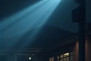 长安鼓楼夜封面：夜色鼓楼屋檐悬挂的一排灯笼